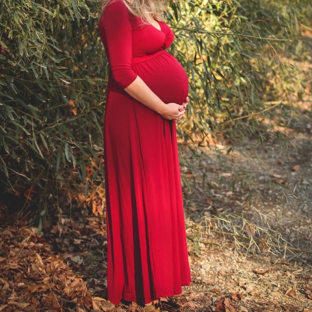 Pinkblush Maternity Gown Dress Red / Burgundy